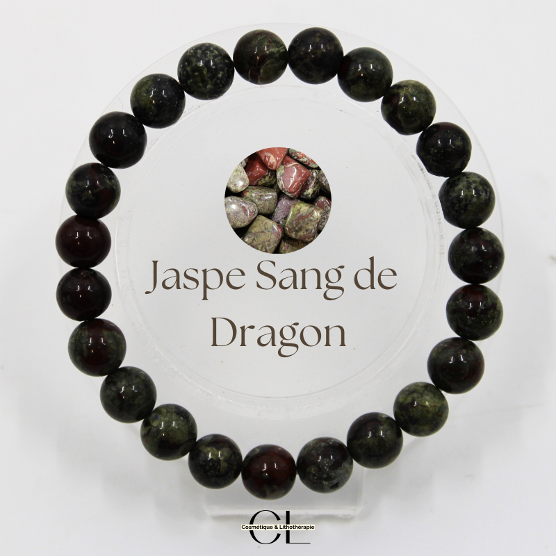 Bracelet en pierres naturelles Jaspe Sang de Dragon A 8-9mm Lithothérapie