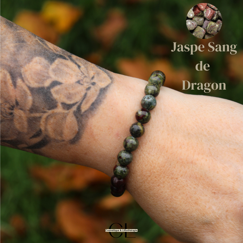 Bracelet en pierres naturelles Jaspe Sang de Dragon A 8-9mm Lithothérapie