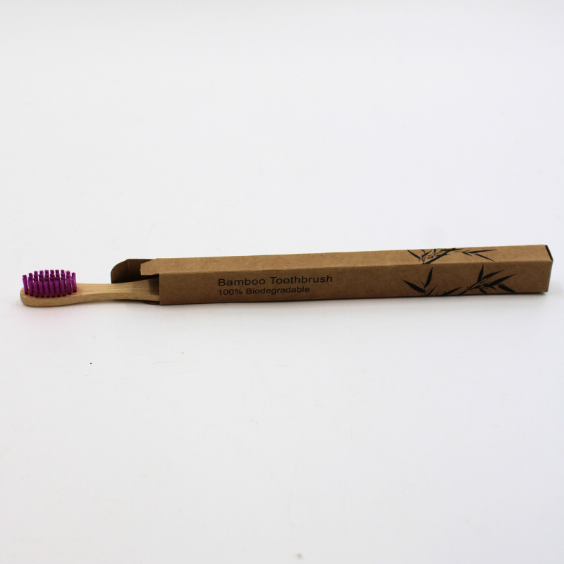Brosse à Dents Moyenne en Bambou Violette Cosmétique naturel