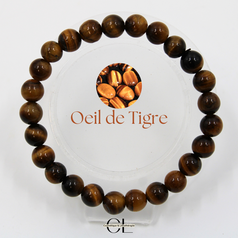 Bracelet en pierres naturelles Œil de Tigre A 8mm Lithothérapie
