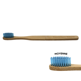 Brosse à Dents Moyenne en Bambou Bleue Cosmétique naturel