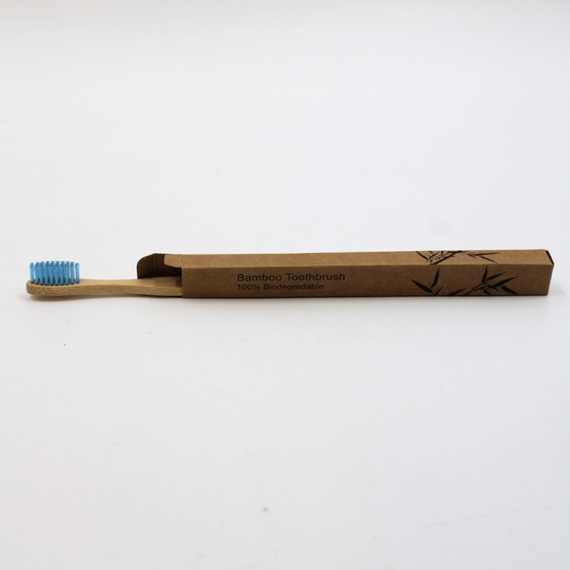 Brosse à Dents Moyenne en Bambou Bleue Cosmétique naturel