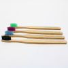 Lot de 4 Brosses à Dents en Bambou Colorées et Biodégradables Cosmétique naturel
