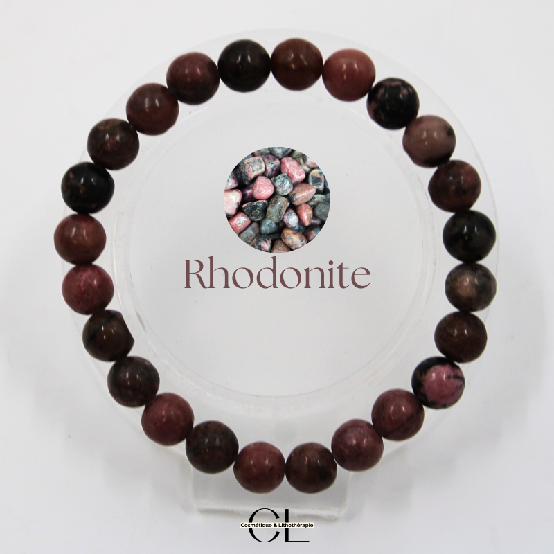 Bracelet en pierres naturelles Rhodonite AB 8mm Lithothérapie