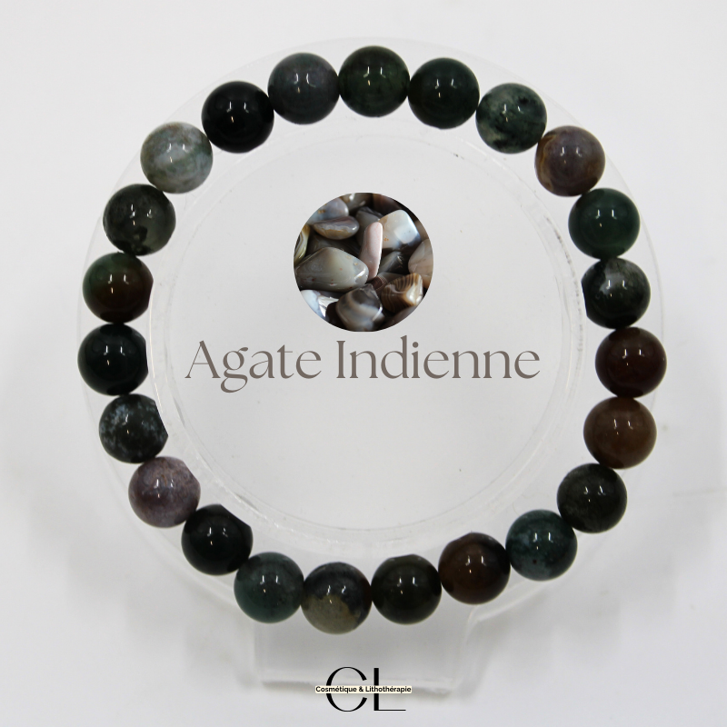 Bracelet en pierre naturelle Agate Indienne AB 8mm Lithothérapie