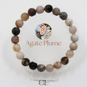 Bracelet en pierres naturelles Agate Plume AB 8mm Lithothérapie