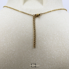 Collier chaine en acier inoxydable doré  avec pierre Améthyste A et Croix Lithothérapie