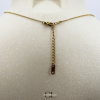 Collier chaine plume doré en forme Y  en acier inoxydable avec pierre Quartz Rose A 8mm Lithothérapie