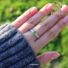 Bague en cuivre blanc ajustable facetté Péridot AA Lithothérapie