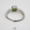 Bague en cuivre blanc ajustable facetté Péridot AA Lithothérapie