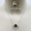 Collier en argent 925  avec pierre Labradorite A Boule 12mm Lithothérapie