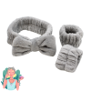 Set bandeau de démaquillage avec bracelets de poignets gris Cosmétique naturel