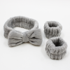 Set bandeau de démaquillage avec bracelets de poignets gris Cosmétique naturel