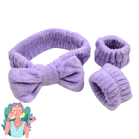 Set bandeau de démaquillage avec bracelets de poignets violet Cosmétique naturel