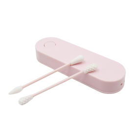 2 cotons-tiges réutilisables  boite de rangement - Rose Cosmétique naturel