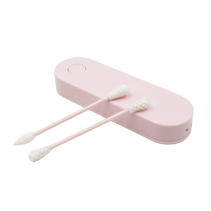 2 cotons-tiges réutilisables  boite de rangement - Rose Cosmétique naturel
