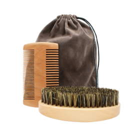 Kit brosse  peigne pour barbe et moustache Cosmétique naturel
