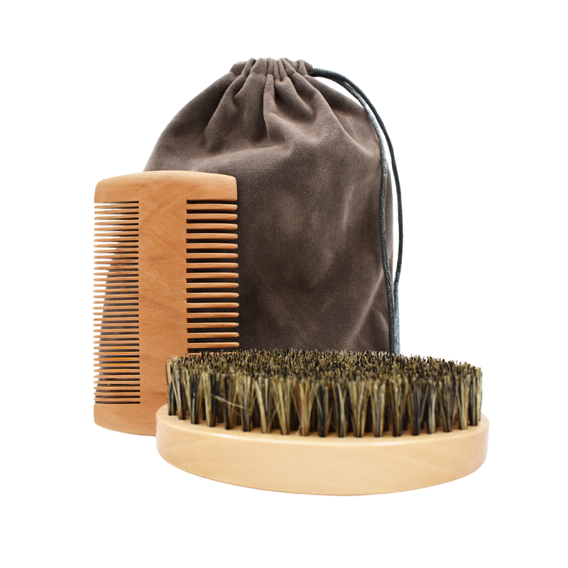 Kit brosse  peigne pour barbe et moustache Cosmétique naturel