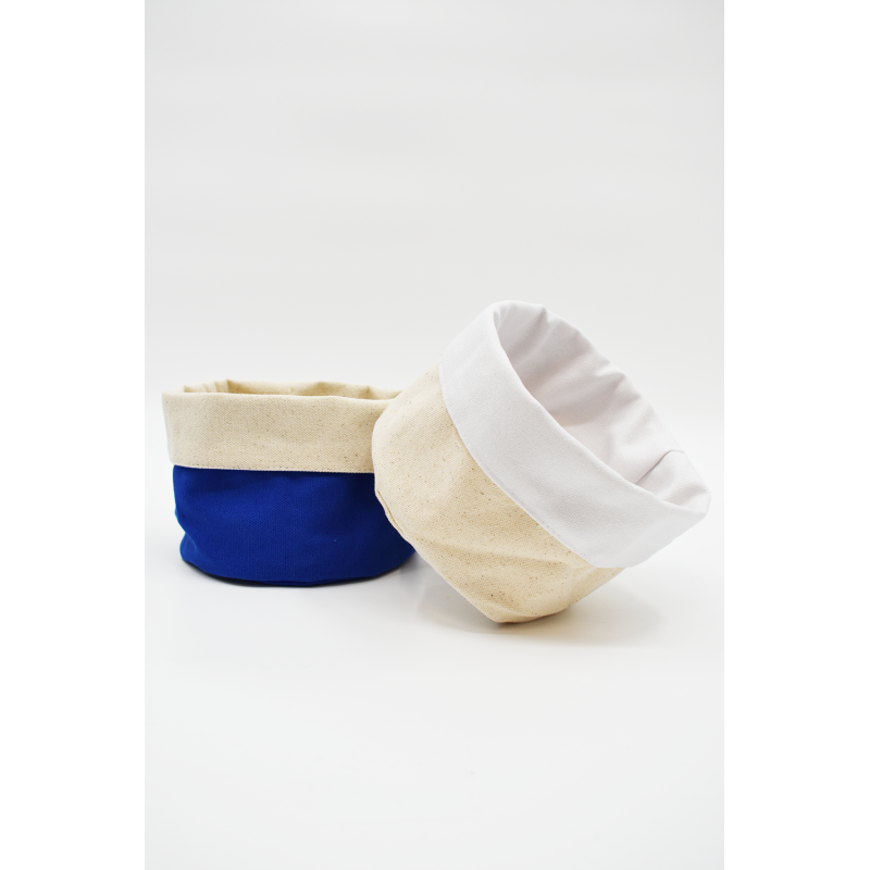 Panier en tissu - Bleu et beige Cosmétique naturel