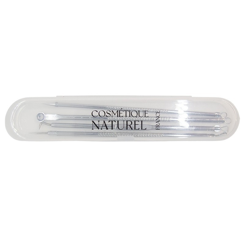 Kit de 4 extracteurs boutons et comédons  boitier Cosmétique naturel