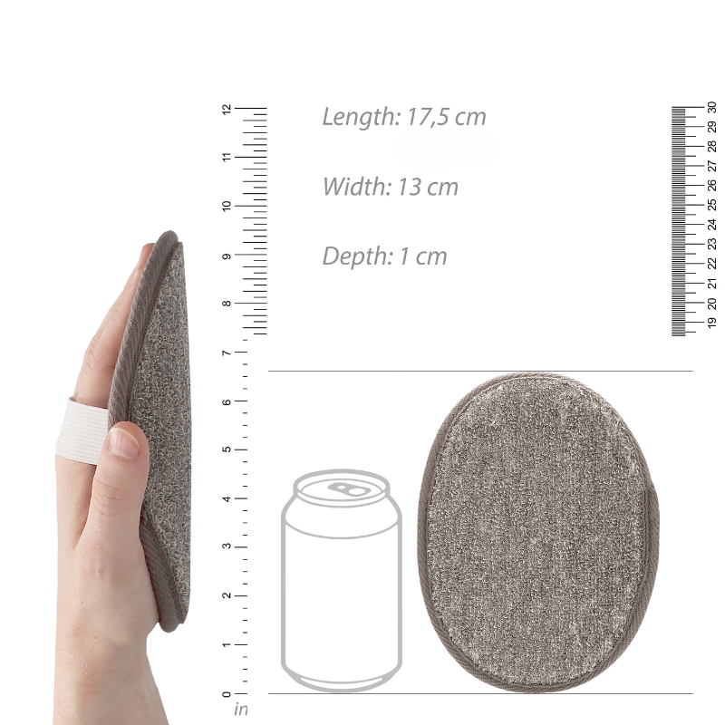 Éponge exfoliante en fibre de chanvre - ovale Touché