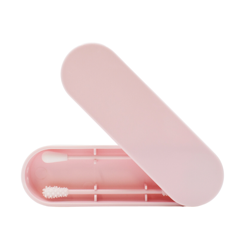 2 cotons tiges réutilisables  boite de rangement - Rose Cosmétique naturel
