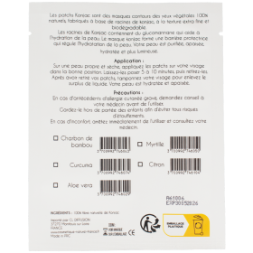 Patchs contours des yeux au Konjac - Aloé vera Cosmétique naturel