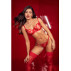Ensemble 2 pièces rouge rubis avec soutien-gorge brodé à armatures et string - Mapalé Mapalé