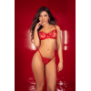 Ensemble 2 pièces rouge rubis avec soutien-gorge brodé à armatures et string - Mapalé Mapalé