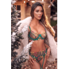 Ensemble 3 pièces vert aurore avec soutien-gorge brodé, porte-jarretelles et string - Mapalé Mapalé