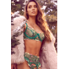 Ensemble 3 pièces vert aurore avec soutien-gorge brodé, porte-jarretelles et string - Mapalé Mapalé