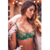 Ensemble 3 pièces vert aurore avec soutien-gorge brodé, porte-jarretelles et string - Mapalé Mapalé