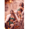 Ensemble 3 pièces vert aurore avec soutien-gorge brodé, porte-jarretelles et string - Mapalé Mapalé
