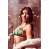 Ensemble 2 pièces vert aurore avec soutien-gorge brodé transparent et string - Mapalé Mapalé