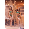 Ensemble 2 pièces vert aurore avec soutien-gorge brodé transparent et string - Mapalé Mapalé