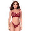 Ensemble 2 pièces en dentelle brodée bois de rose - Mapalé Mapalé