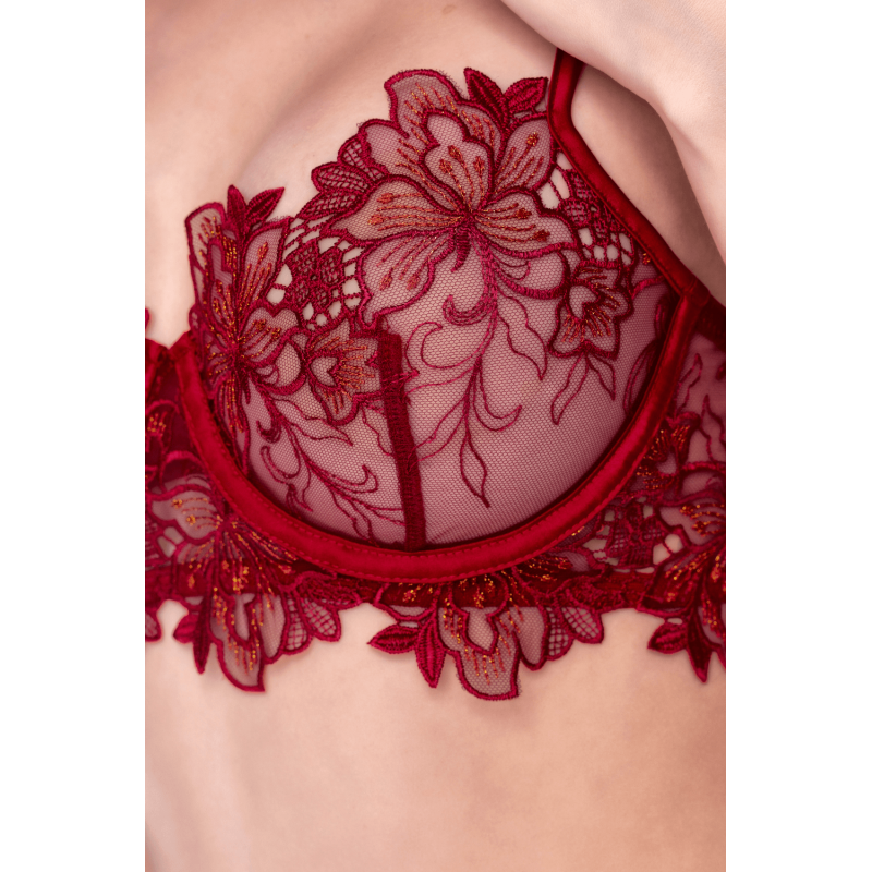 Ensemble 2 pièces en dentelle brodée bois de rose - Mapalé Mapalé