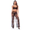 Ensemble 3 pièces en dentelle noire avec pantalon transparent - Mapalé Mapalé