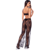 Ensemble 3 pièces en dentelle noire avec pantalon transparent - Mapalé Mapalé