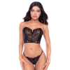 Ensemble 2 pièces bustier en dentelle et string noir - Mapalé Mapalé