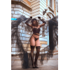 Ensemble 2 pièces bustier en dentelle et string noir - Mapalé Mapalé