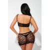 Ensemble top et jupe résille noir - J Lingerie J Lingerie
