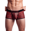 Boxer en résille imprimé léopard rouge Look Me