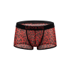 Boxer en résille imprimé léopard rouge Look Me