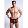 Boxer en résille imprimé léopard rouge Look Me