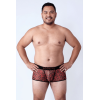 Boxer en résille imprimé léopard rouge Look Me