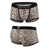 Boxer en résille imprimé léopard gris Look Me