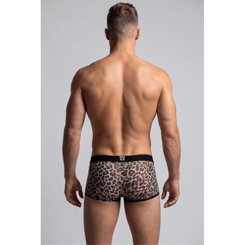 Boxer en résille imprimé léopard gris Look Me