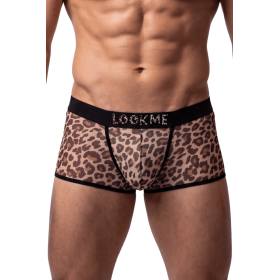 Boxer en résille imprimé léopard Look Me
