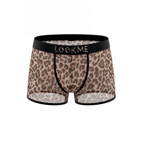 Boxer en résille imprimé léopard Look Me